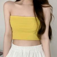 ราคา DD SHOPพร้อมส่ง MX 5 เสื้อเกาะอก ไม่มีฟองน้ำ สีพื้น ยืดพอดีตัว สีสันสดใส (22580993299)