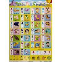 ราคา โปสเตอร์ แบบหัดอ่าน ABC A Z สำหรับเด็ก การ์ตูน AA1002 โปสเตอร์กระดาษ สื่อการเรียนรู้ (7370119540)
