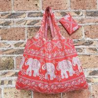 ราคา Elephant Print Foldable Bag Light Weight Womens Drawstring Travel Backpack Large Capacity Handbag Mothers Waterproof Shopping Handbag (23440089915)