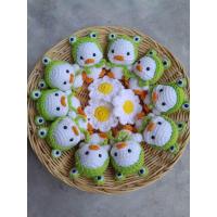 ราคา ตุ๊กตาไหมพรมถักโครเชต์ พวงกุญแจน้องเป็ดหมวกกบ หมวกหมู (24433555906)