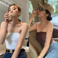 ราคา DD SHOPพร้อมส่ง MX 5 เสื้อเกาะอก ไม่มีฟองน้ำ สีพื้น ยืดพอดีตัว สีสันสดใส (22580993309)