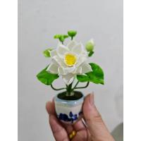 ราคา กระถางบัวเตี้ยสูง 3 5นิ้ว กระถางจิ๋วดอกบัว สูง 5 ดอกบัวดินปั้น ดอกบัวประดิษฐ์ ดอกไม้ไหว้พระ (21612361527)