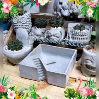ราคา กระถางปูนเปลือยสี่เหลี่ยมบันได แนวมินิมอล (21879555902)