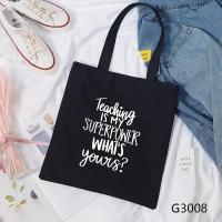 ราคา Super teacher กระเป๋าผ้าใบแฟชั่นเกาหลีกระเป๋าสะพายสีดำ (20576844801)