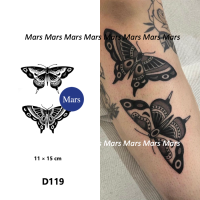 ราคา Mars Tattoo NEW Technology Magic Long Lasting 2 Weeks Semi Permanent tattooTemporary Tattoo Sticker Fake Tattoo Old School Butterfly D119 (24114315531)