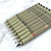 ราคา ปากกาตัดเส้น SAKURA Pigma Micron Graphic กันน้ำ หมึกสีดำ หัวเข็ม ขนาด 003 005 01 02 03 04 05 08 1012 Brush Graphic 1 2 3 (9808191750)