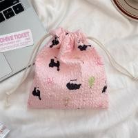 ราคา พร้อมส่ง ถุงหูรูดลายตาราง ถุงหูรูดลายหมี น่ารัก มีให้เลืกหลายสี กระเป๋าผ้าหูรูด (23469148409)