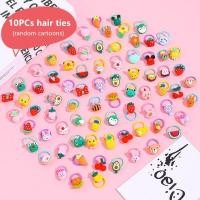 ราคา We Flower 10PCs Kids Cartoon Floral Carrot Cherry Tiny Hair Ties for Baby Girls Small Rubber Bands Children Hair Accessories (12023096670)