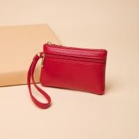 ราคา LOVD2025 New Pattern Double Zipper Handheld Wallet PU Solid Color Coin Storage Bag (23960788543)