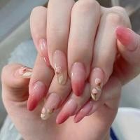 ราคา PP เล็บปลอม เล็บมือ ยาวกลาง ปลายแหลมมน สำเร็จรูป 24 ชิ้น (23428493908)