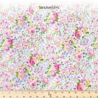 ราคา ผ้าคอตต้อนทีซี Cotton TC ลายดอกกุหลาบ และดอกดาหลา 44 นิ้ว ผ้าเมตร ผ้าหลา (23760299236)