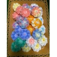 ราคา เหรียญโปรยทาน บัวหัสดิน ชุดละ 5 ดอกตัวเปล่า ริบบิ้นกากเพชรใส (24509117081)