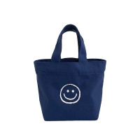 ราคา กระเป๋าผ้าแคนวาสลายยิ้ม กระเป๋าผ้าใบเล็ก กระเป๋าถือพกพาออกนอกบ้าน Smile canvas bag (22273596569)