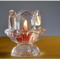 ราคา เชิงเทียนดอกบัวแก้ว สวยงาม เนื้อแก้วดี ลายนิยม ใส่เทียน ทีไลค์ 1ชิ้น (17968897136)