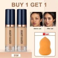 ราคา in Stock beauty Glazed 2 Pcs 6ml Concealer Liquid Soft Matte 3 Colors Primer Base Professional Face Make Up Foundation Makeup Puff cod (23092073384)
