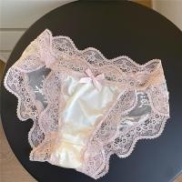 ราคา Silk Lace Panties Comfortable French Style Underwear For Woman Mesh Seamless Low Waist Panties (24531757176)