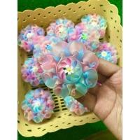 ราคา เหรียญโปรยทาน บัวหัสดิน ชุดละ 5 ดอกตัวเปล่า ริบบิ้นกากเพชรใส (24509117080)