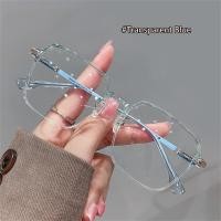 ราคา Fashion Square Polygon Frame Plain Glasses Women Anti Blue Light Oversized Eyewear Trend Metal Frame Optical Computer Eyeglasses (22537432827)