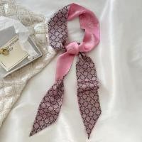 ราคา ผ้าพันคอไหมสีชมพูสไตล์ฤดูใบไม้ผลิและฤดูร้อนสำหรับผู้หญิง เข็มขัดผ้าพันคอแบบยาวเล็ก สายรัดผม ผ้าคลุมไหล่ ผ้าคล้องคอ (23734382091)