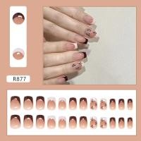 ราคา 24 ชิ้นต่อกล่อง เกาหลีใต้ เล็บปลอม มาพร้อมกาว เล็บปลอมเจลแท้ การออกแบบใหม่ น่ารัก เล็บเจล การออกแบบกันน้ำ (10464874668)