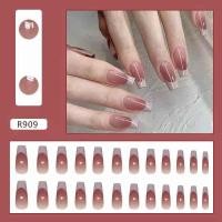ราคา 24 ชิ้นต่อกล่อง เกาหลีใต้ เล็บปลอม มาพร้อมกาว เล็บปลอมเจลแท้ การออกแบบใหม่ น่ารัก เล็บเจล การออกแบบกันน้ำ (10464845038)
