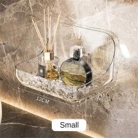 ราคา Acrylic Bathroom Rack Bathroom Toilet Punch free Wall mounted Washbasin Wall Cosmetics Storage Rack (24145299253)