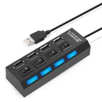ราคา USB 2 0 High Speed 4 Port Power On Off Switch LED Hub For PC Laptop Notebook (782922159)