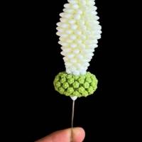 ราคา ถูกที่สุด มาลัยตุ้มดอกมะลิพลาสติกสีขาวนวล ขันหมาก พานพุ่ม ผ้าใบตอง พวงมาลัย (24548615997)