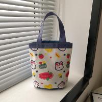 ราคา Hand Graffiti Cartoon Bucket Bag Cute Canvas Material Animal Print Printed Tote Bag Cylinder Handbag Daily Matching (24351983154)