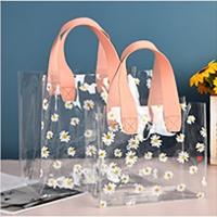 ราคา PIYU ถุงของขวัญ PVC Tote ใสลายดอกเดซี่พิมพ์ถุงพลาสติกกล่องขนม (23150308407)