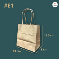 ราคา ถุงกระดาษหูหิ้ว กระดาษน้ำตาล ถุงสำหรับจัดเบรค ถุงบรรจุเครื่องดื่ม อาหาร ของขวัญ ถุงใส่เบเกอรี่ 25ใบ 1เเพค (24598058591)