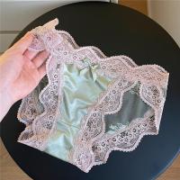 ราคา Silk Lace Panties Comfortable French Style Underwear For Woman Mesh Seamless Low Waist Panties (24531757177)