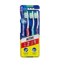 ราคา Berman Active แปรงสีฟันเบอร์แมน แอคทีฟ ขนแปรง 2 ระดับ รุ่น2แถม1 (10211633962)
