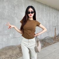 ราคา จัดส่งจากกรุงเทพ เสื้อยืดรัดรูป เว้าเอว แต่งย่นข้าง ผ้ายืดยูนิโคล่ ตัวผ้ายืดเยอะมาก สาวอวบใส่ได้ ทรงน่ารัก งานตามหา รุ่น เทมปุระ (24508469624)
