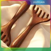 ราคา HUIYUAN หวีนวดไฟฟ้าแบบใช้มือจับนวดผมเครื่องนวดหนังศีรษะทำจากไม้จันทน์สีทองธรรมชาติใช้นวดหนังศีรษะเครื่องมือกัวซา (23338445767)