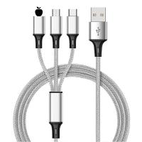 ราคา VASIBAEN 3 In 1ถักไนลอนอย่างรวดเร็วสายชาร์จสำหรับอุปกรณ์ Android Apple และประเภท C (24340244520)