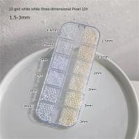 ราคา 1 Box 12 Styles Pearl Nail Jewelry Multi Specification Three dimensional Pearl Set Box Pure White Pearl Diamond Nail Art Accessories (22523198150)