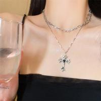 ราคา สร้อยคอจี้ไม้กางเขนเพชรเทียมสีดำฝังโกธิคสำหรับผู้หญิงสวยเท่เท่แฟชั่นอินเทรนด์สร้อยโชคเกอร์โซ่ไหปลาร้า (23842671867)