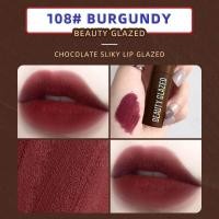 ราคา BeautyIU Beauty Glazed Chocolate Lipstick Matte Velvet Fog Surface Moisturizing Waterproof Long Lasting No Stick Cup Lip Gloss Lip Glaze Cosmetics (14746536058)