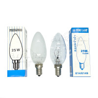 ราคา หลอดไฟ หลอดไส้ ทรงจำปา ขั้ว E14 สามารถใช้งานกับตัวหรี่ไฟได้ ขนาด 25W และ 40W สีใส Clear และ สีขุ่น Frosted (23283813241)