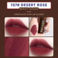 ราคา BeautyIU Beauty Glazed Chocolate Lipstick Matte Velvet Fog Surface Moisturizing Waterproof Long Lasting No Stick Cup Lip Gloss Lip Glaze Cosmetics (14746536057)