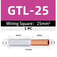 ราคา 1 ชิ้น สลิปต่อสายไฟ สลิปลดขนาดสายไฟ สลิปต่อสายทองแดง อลูมิเนียม Bi metallic Sleeve GTL Series GTL10 GTL16 GTL25 GTL35 GTL50 GTL70 (24581703804)