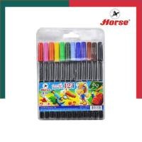 ราคา ปากกาเมจิก ปากกาสีน้ำ ตราม้า H 88 แพค 12สี ปากกาเมจิ ปากกาเคมี Horse UBMarketing (17009638840)