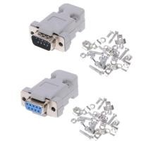 ราคา ชุดหัวประกอบ DB 9 DB9 RS232 Male Female Connector with socket D Sub 9 pin PCB Connector (21411024455)