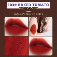 ราคา BeautyIU Beauty Glazed Chocolate Lipstick Matte Velvet Fog Surface Moisturizing Waterproof Long Lasting No Stick Cup Lip Gloss Lip Glaze Cosmetics (14746536053)