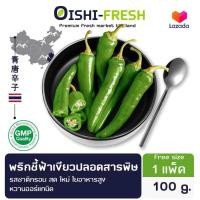 ราคา พริกชี้ฟ้าเขียว ปลอดสารพิษ 100 ก รสชาติ กรอบ สด ใหม่ ใยอาหารสูง หวานออร์แกนิค จัดส่ง 24 ชม (24396500767)
