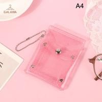 ราคา GALAXIA กระเป๋าใส่เหรียญแฟชั่นมีกลิตเตอร์ใสกระเป๋า PVC ใส่นามบัตรรูปภาพสำหรับสาวๆพวงกุญแจกระเป๋าใสขนาดเล็ก (24251380694)