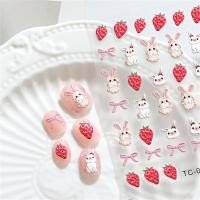 ราคา Mipan Wind Rabbit Strawberry Nail Art Stickers 5D relief three dimensional Nail Decoration sweet and cute cartoon fresh floral graffiti Stickers Decal (23762949414)