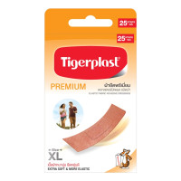 ราคา TIGERPLAST PREMIUM XL ไทเกอร์พล๊าส ผ้ายืดพรีเมียม พลาสเตอร์ปิดแผลชนิดผ้า (22930121947)