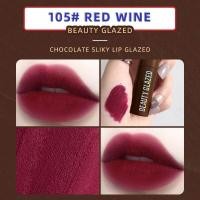 ราคา Beauty Glazed Chocolate Lipstick Matte Velvet Fog Surface Moisturizing Waterproof Long Lasting No Stick Cup Lip Gloss Lip Glaze Cosmetics (24537994572)